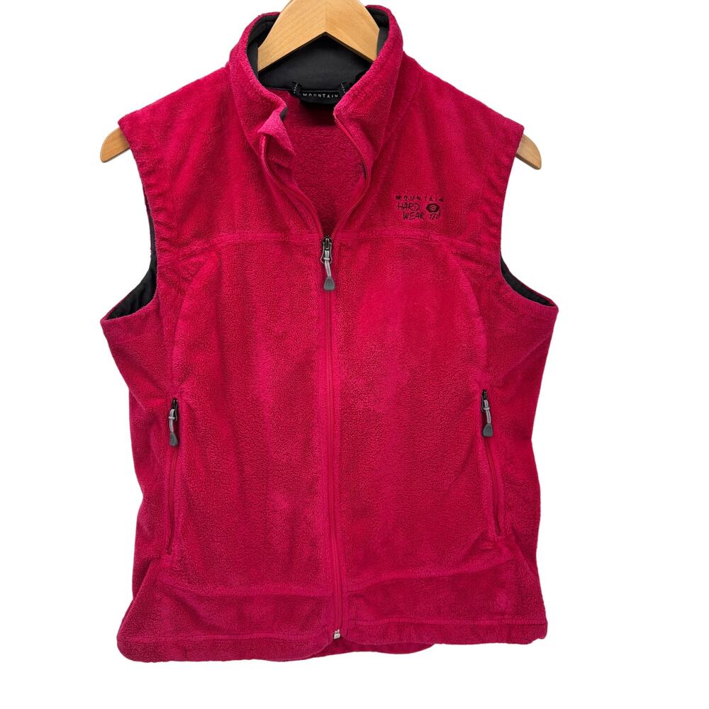 Mountain Hardwear‎ Vest Womens Medium Pink Fleece Jacket Full Zip + Pockets